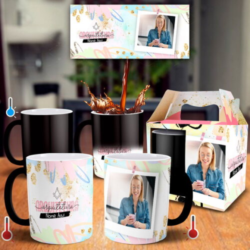 Caneca Mágica Profissão Arquitetura com Nome e Foto