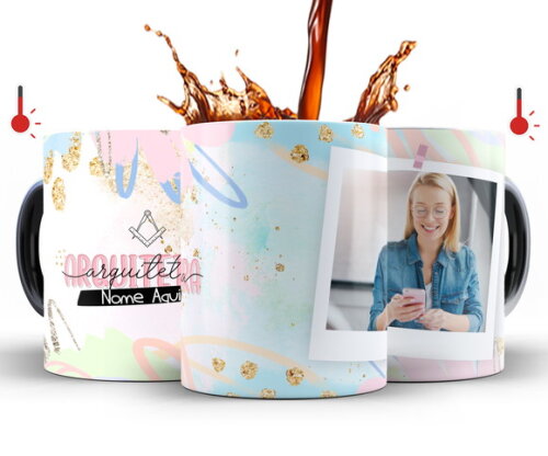 Caneca Mágica Profissão Arquitetura com Nome e Foto