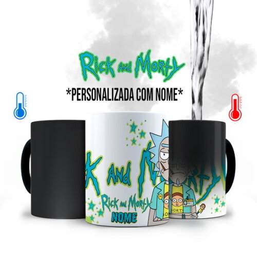 Caneca Mágica Rick and Morty com Nome Personalizado