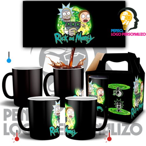 Caneca Mágica Rick E Morty personalizada + caixinha Mod001