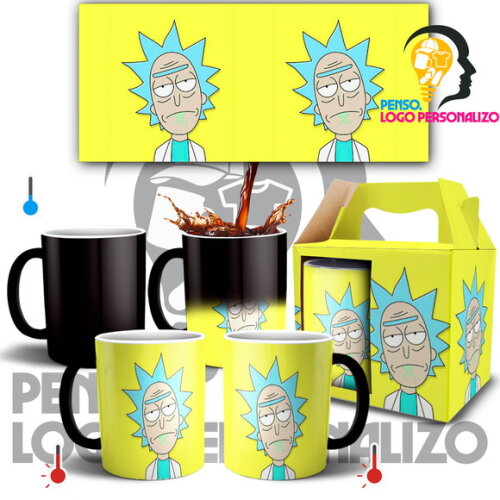 Caneca Mágica Rick E Morty personalizada + caixinha Mod005