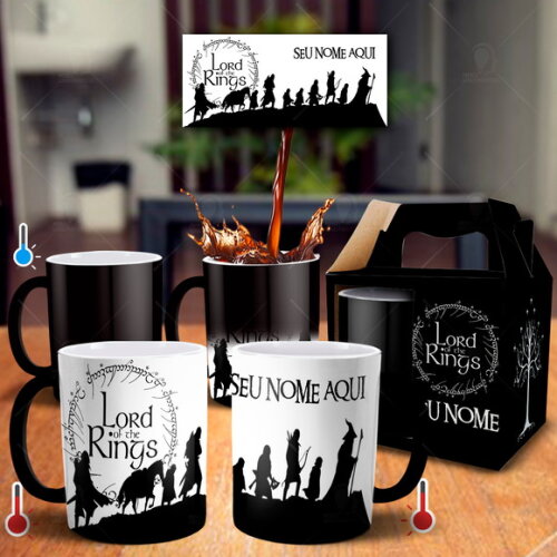 Caneca Mágica Senhor Dos Anéis Personalize com Seu Nome