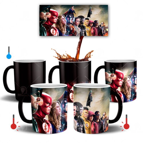 Caneca Mágica Série Flash e Arrow Crossover Super Girl