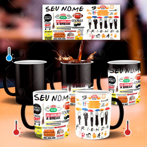 Caneca Mágica Série Friends + KIT Personalizado com Nome