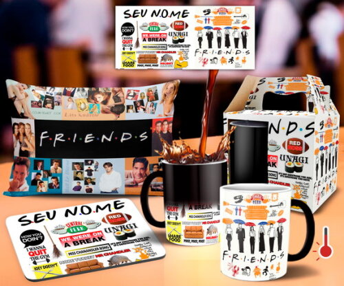 Caneca Mágica Série Friends + KIT Personalizado com Nome