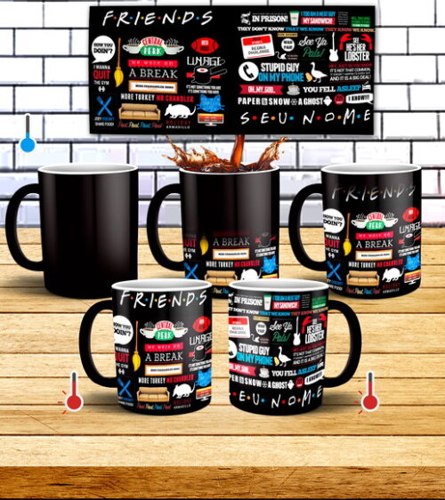 Caneca Mágica Série Friends + KIT Personalizado com Nome