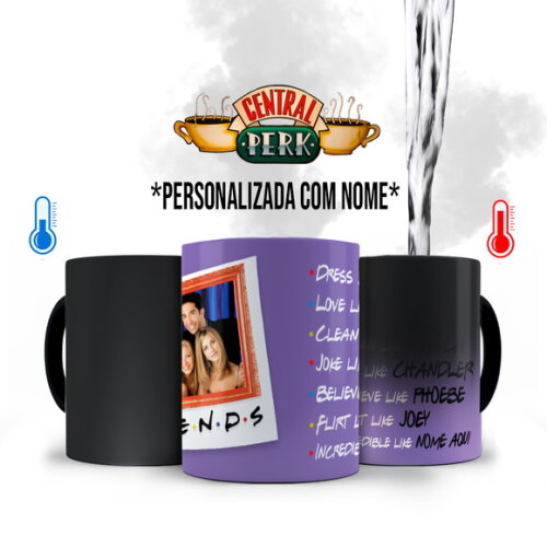 Caneca Mágica Série Friends com Nome Personalizado