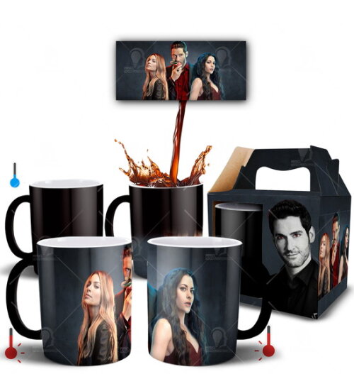 Caneca Mágica Série Lúcifer + Caixinha Mod 002