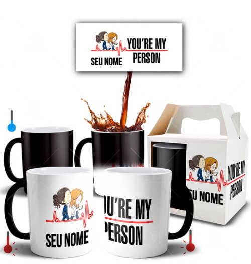 Caneca Mágica Série Grey's Anatomy Personalize Com Nome