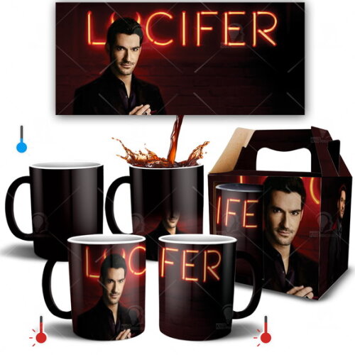 Caneca Mágica Série Lúcifer Netflix + Caixinha Personalizada