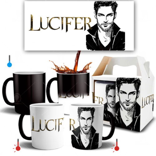 Caneca Mágica Série Lúcifer Netflix + Caixinha Personalizada