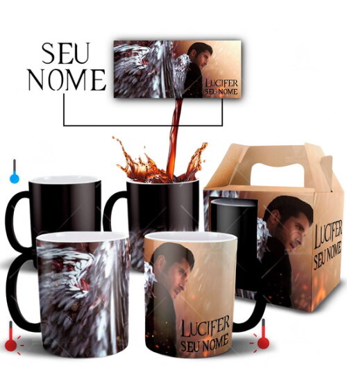 Caneca Mágica Série Lúcifer Netflix com Nome Personalizado