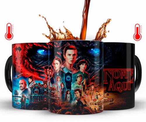 Caneca Mágica Série Stranger Things 4 temporada com Nome