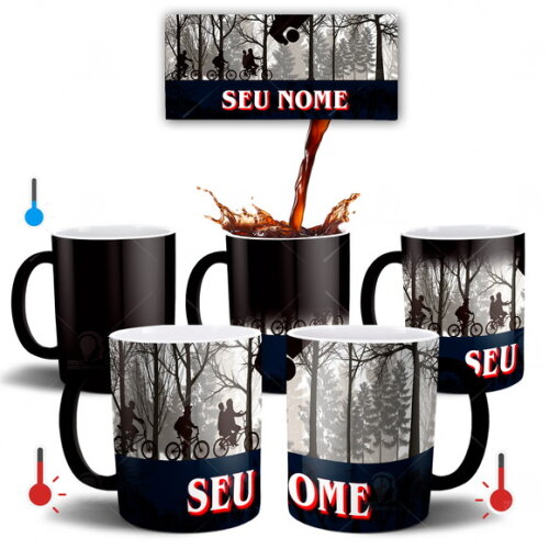 Caneca Mágica Série Stranger Things Com Nome - Mod 001