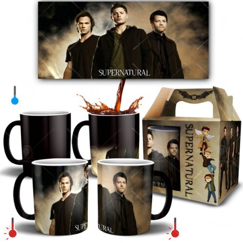 Caneca Mágica Série Supernatural + Caixinha personalizada