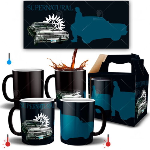 Caneca Mágica Série Supernatural + Caixinha personalizada