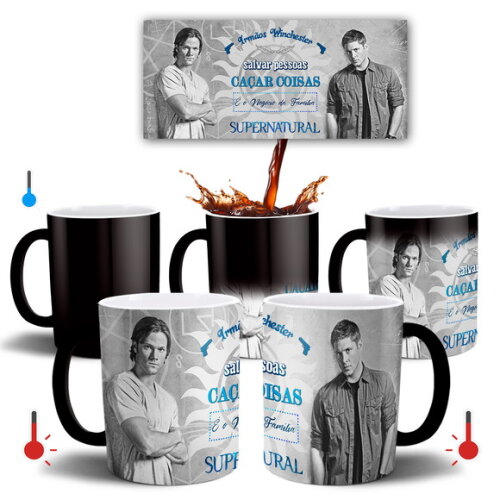 Caneca Mágica Série Supernatural Dean e Sam