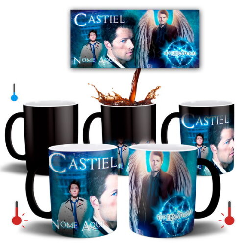 Caneca Mágica Série Supernatural Castiel com Nome