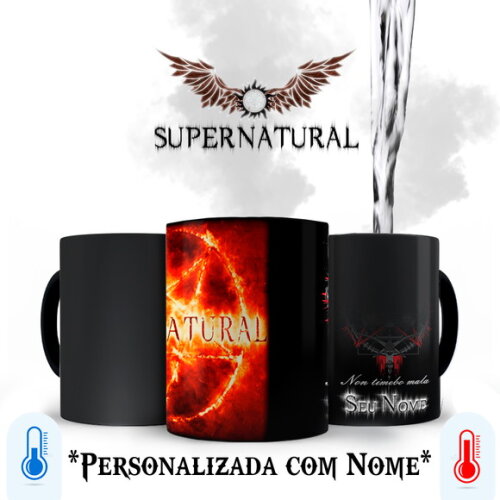 Caneca Mágica Série Supernatural Símbolo com Nome