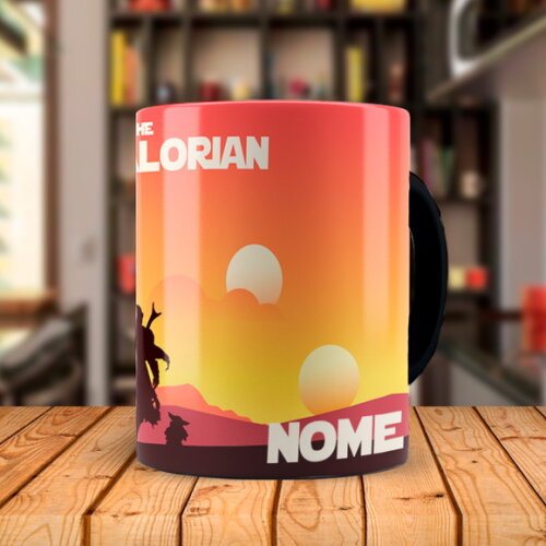 Caneca Mágica Série The Mandalorian Personalizada com Nome