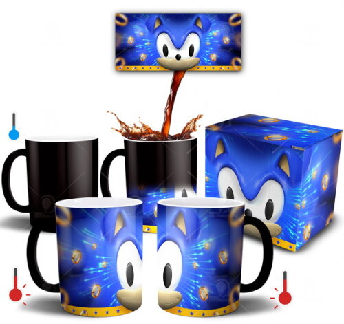 Caneca Mágica Sonic Estampa 3d + Caixinha