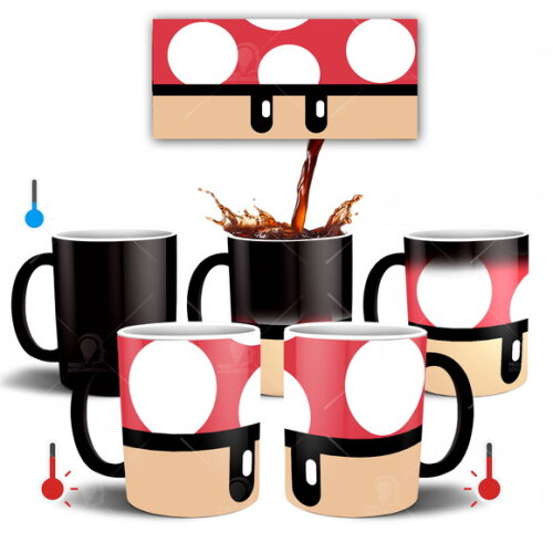 Caneca Mágica Super Mário brós Game + Caixinha Mod 002