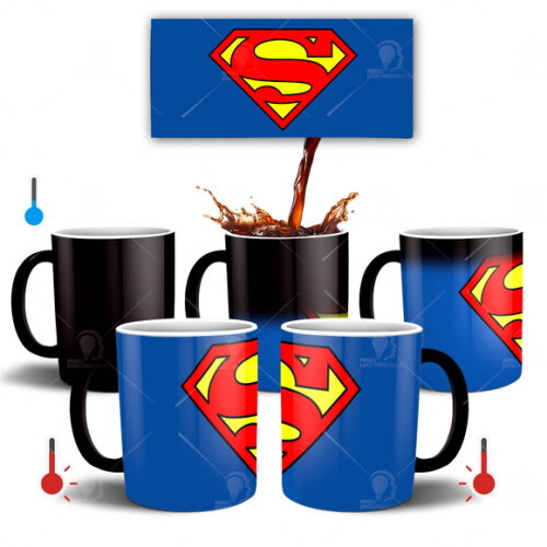 Caneca Mágica Superman Brasão + Caixinha - Mod 002