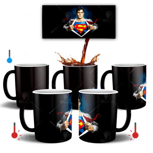 Caneca Mágica Superman Clássico + Caixinha - Mod 002