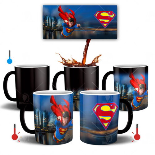Caneca Mágica Superman Clássico + Caixinha - Mod 001