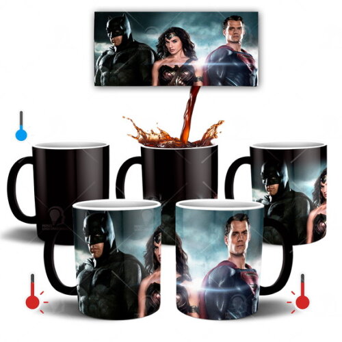 Caneca Mágica Superman Liga da Justiça + Caixinha - Mod 001