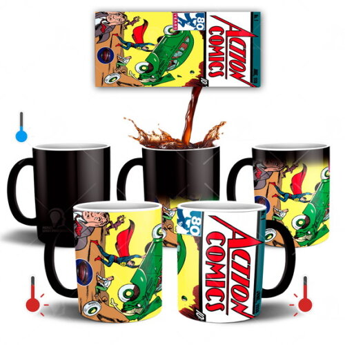 Caneca Mágica Superman Quadrinhos + Caixinha - Mod 002