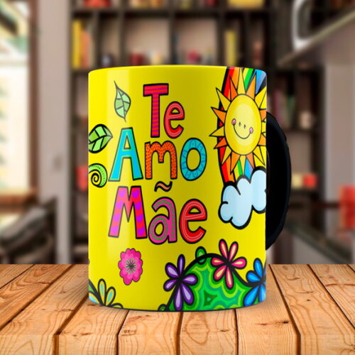 Caneca Mágica Te Amo Mãe com Nome Personalizado