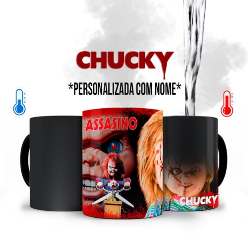 Caneca Mágica Terror Chucky Boneco Assassino com Nome