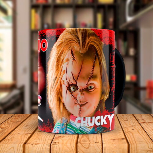Caneca Mágica Terror Chucky Boneco Assassino com Nome