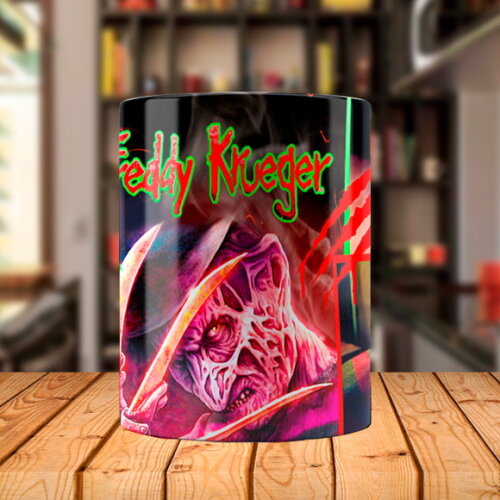 Caneca Mágica Terror Freddy krueger Hora do Pesadelo + Nome