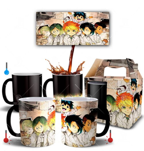 Caneca Mágica the promised neverland + Caixinha - Mod 011