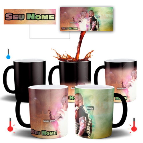 Caneca Mágica Velozes e Furiosos filme Toretto vs Hobbs