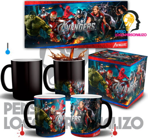 Caneca Mágica VIngadores Avengers End Game + Caixa Mod 002