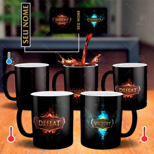 Caneca Magica Vitoria League of Legends e Derrota