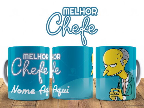 Caneca Melhor Chefe do Mundo com Nome + Caixinha