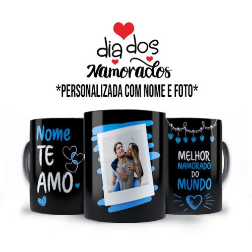 Caneca Melhor Namorado do Mundo com Nome e Foto