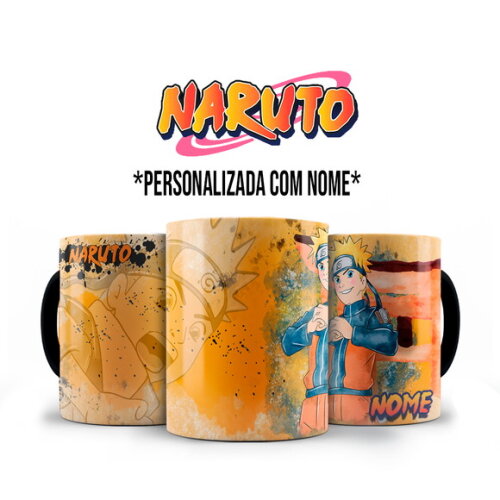Caneca Naruto Personalizada + Kit com Nome Personalizado