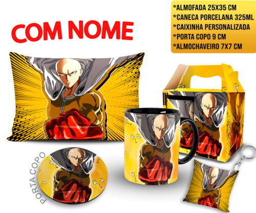 Caneca One punch Saitama + Kit Personalizado com Nome
