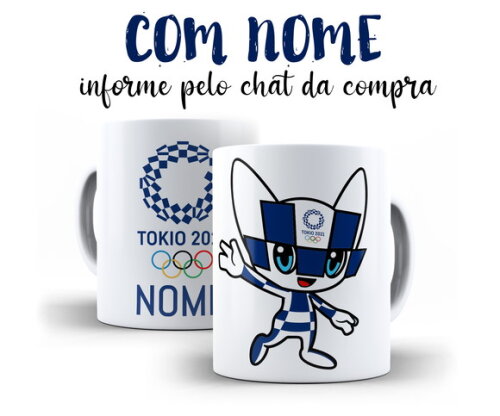 Caneca Olimpíadas Tokio 2021 Mascote com Nome