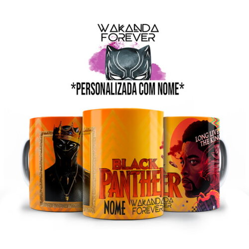 Caneca Pantera Negra Wakanda Forever com Nome