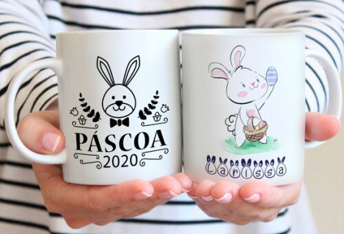Caneca Páscoa 2020 com Nome personalizado 1 unidade