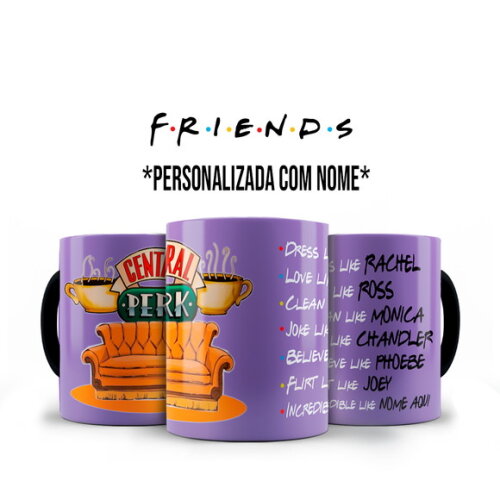 Caneca Personalizada + Kit Agenda Série Friends com Nome