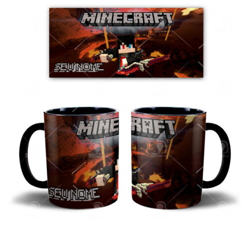 Caneca Personalizada + Kit Jogo Minecraft Com Nome - Mod 001