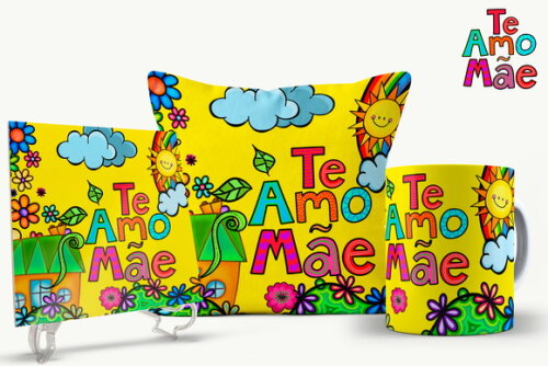 Caneca Personalizada + kit Te Amo Mãe