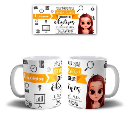 Caneca Personalizada Administração + Kit Com Nome E Avatar
